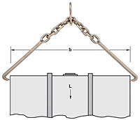 AMPCO Barrel Hook, Adjustable; Two bronze grappling hooks connected at the center top by a short chain in the middle, isolated on white background.